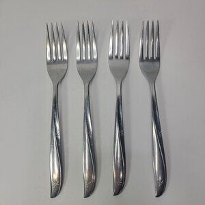 Oneida Community Stainless Flatware Twin Star Set of 4 Dinner Forks